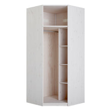 Load image into Gallery viewer, Corner wardrobe with clothes rail and shelves

