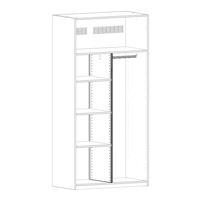 Partition wall in wardrobe base 100 cm