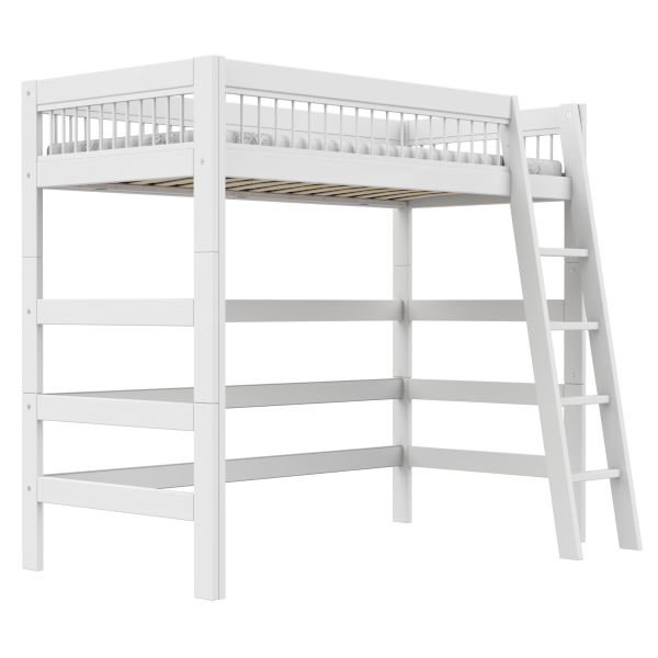 High bed with slanted ladder - Breeze