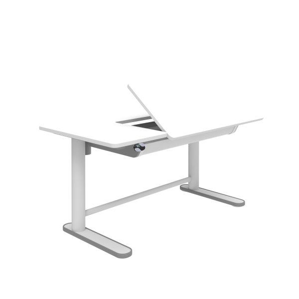 Elektrisch verstellbarer Schreibtisch ERGO - Klappteil rechts