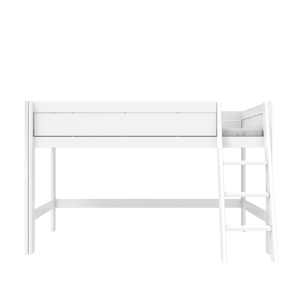 Semi high bed with slanted ladder