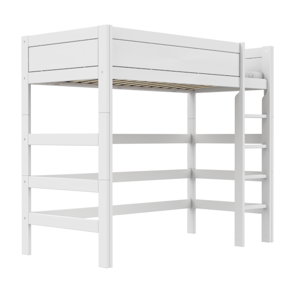 High bed with straight ladder