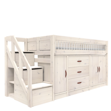 Load image into Gallery viewer, ALL-IN-ONE semi high bed with stepladder
