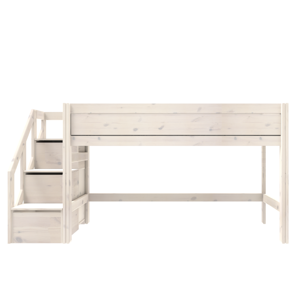 Semi high bed with stepladder