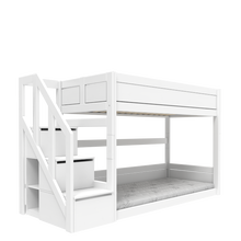 Load image into Gallery viewer, Low bunk bed with stepladder
