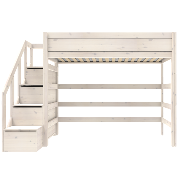 High bed with stepladder