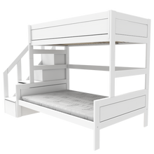 Load image into Gallery viewer, Family bunk bed with stepladder 120 x 200 &amp; 90 x 200 cm

