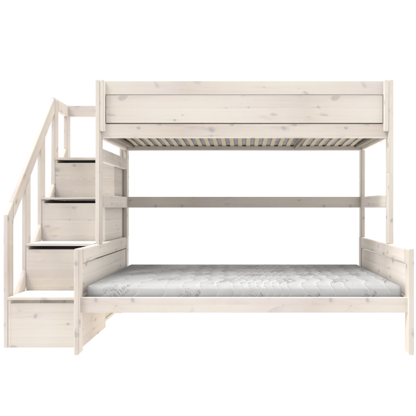 Family bunk bed with stepladder 140 x 200 & 90 x 200 cm