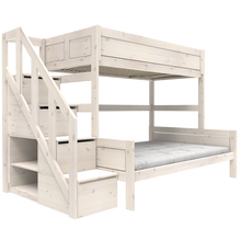 Load image into Gallery viewer, Family bunk bed with stepladder 140 x 200 &amp; 90 x 200 cm

