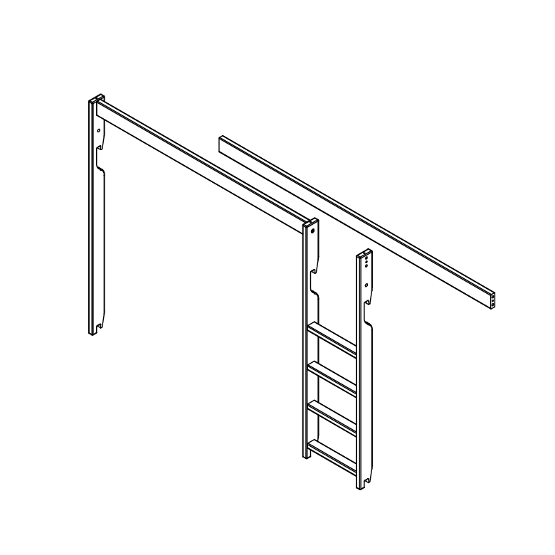 Ladder en onderdelen voor stapelbed