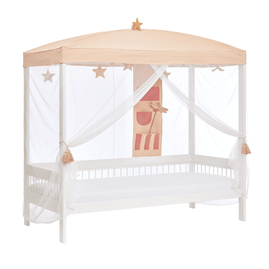 LIFETIME Kidsrooms Fairy Theatre canopy set – decorative textile roof with soft netting and playful front curtain for kids’ beds