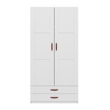 Load image into Gallery viewer, Wardrobe with clothes rail and 2 drawers, 100 cm
