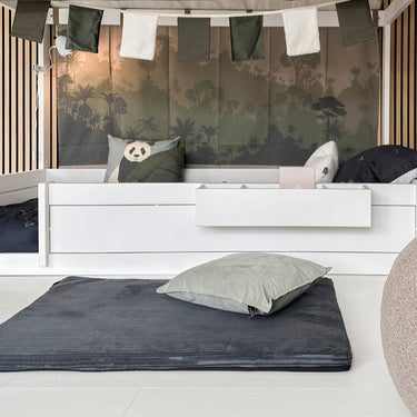 Lille legemadras i velour ribstof