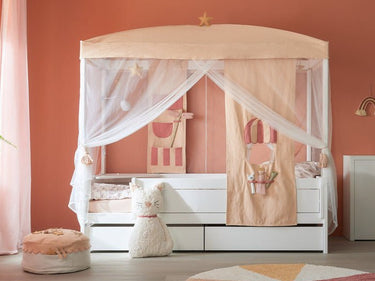 Roze romantisch bed luifel klamboe, prinses bed gordijn luifel klamboe
