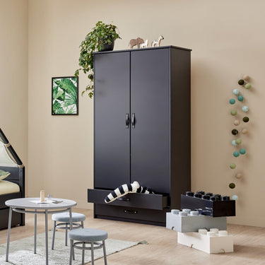 Cool Kids Furniture Cool Kids Furniture Cool kids Wardrobe with 2 Doors - Black Edition