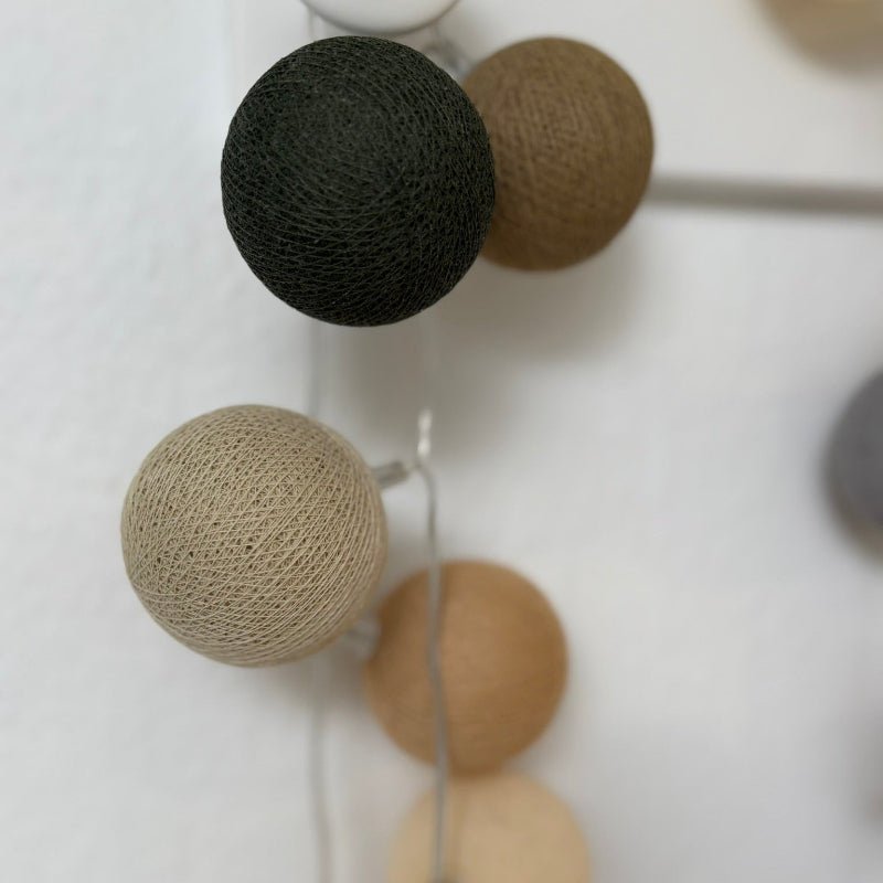Guirlande lumineuse en coton - Earthy Green