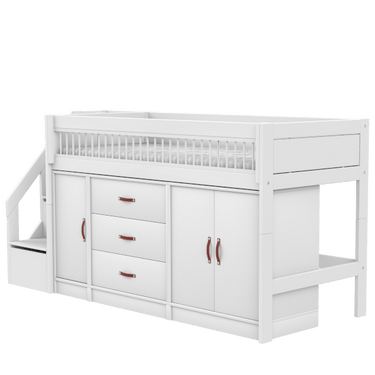 LIFETIME Kidsrooms Bed ALL-IN-ONE semi high bed with stepladder