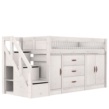 LIFETIME Kidsrooms Bed ALL-IN-ONE semi high bed with stepladder