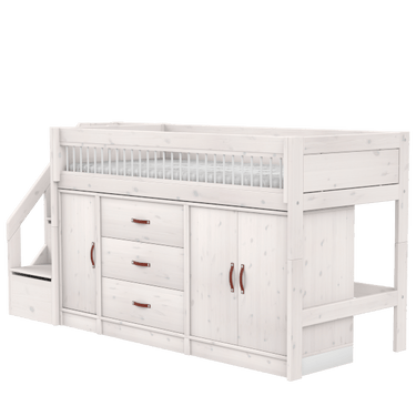 LIFETIME Kidsrooms Bed ALL-IN-ONE semi high bed with stepladder