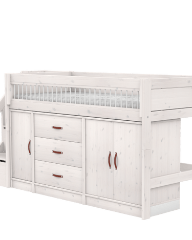 LIFETIME Kidsrooms Bed ALL-IN-ONE semi high bed with stepladder