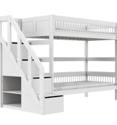 LIFETIME Kidsrooms Bed Bunk Bed with Staircase - Breeze