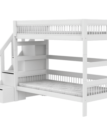 LIFETIME Kidsrooms Bed Bunk bed with stepladder 90x200 cm - Breeze