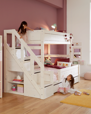 LIFETIME Kidsrooms Bed Family Bunk Bed with Staircase 90/120x200 cm