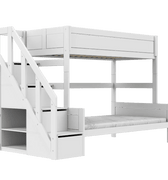 LIFETIME Kidsrooms Bed Family bunk bed with stepladder 90/120x200 cm