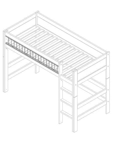 LIFETIME Kidsrooms Bed Front Bed rail with white metal bars