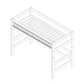 LIFETIME Kidsrooms Bed Front Long bed rail with white metal bars 194 cm