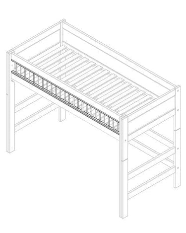 LIFETIME Kidsrooms Bed Front Long bed rail with white metal bars 194 cm