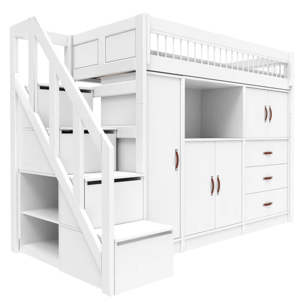 LIFETIME Kidsrooms Bed High Sleeper Bed incl. All-in-one Storage, 177 cm - Breeze