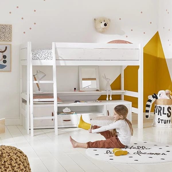 LIFETIME Kidsrooms Bed Low loft bed with slanted ladder