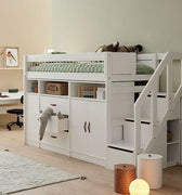 LIFETIME Kidsrooms Bed Low loft bed with stepladder - Breeze