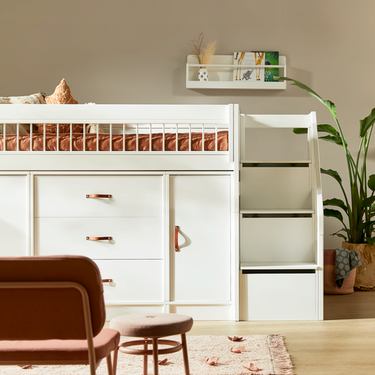 LIFETIME Kidsrooms Bed Mid Sleeper Bed 128 cm incl. Storage - Breeze