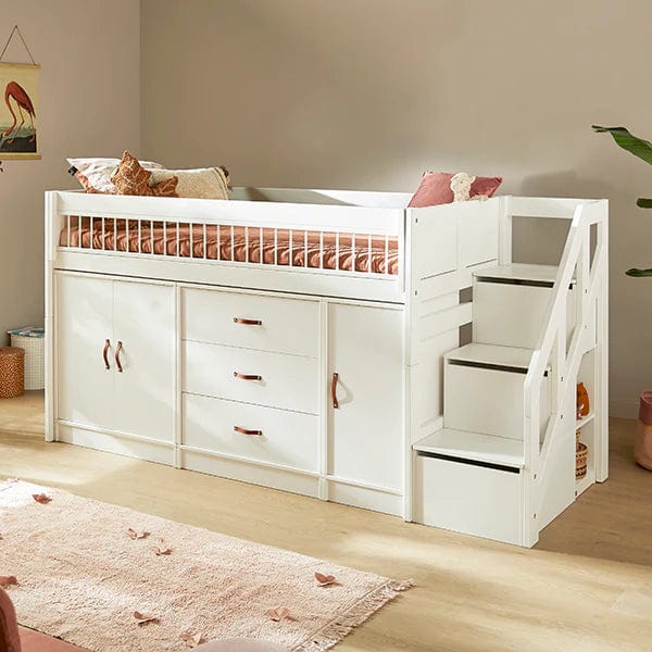 LIFETIME Kidsrooms Bed Mid Sleeper Bed incl. All-in-one Storage, 128 cm