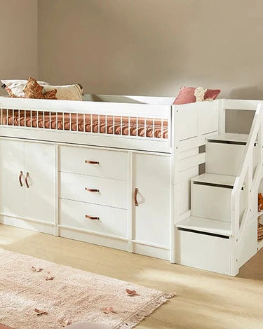 LIFETIME Kidsrooms Bed Mid Sleeper Bed incl. All-in-one Storage, 128 cm