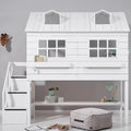 LIFETIME Kidsrooms Bed Mid Sleeper Bed with House - Lake House