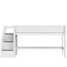 Lade das Bild in den Galerie-Viewer, LIFETIME Kidsrooms Bed Mid Sleeper Bed with Staircase, 128 cm
