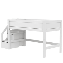 Lade das Bild in den Galerie-Viewer, LIFETIME Kidsrooms Bed Mid Sleeper Bed with Staircase, 128 cm
