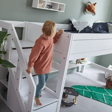 Lade das Bild in den Galerie-Viewer, LIFETIME Kidsrooms Bed Mid Sleeper Bed with Staircase, 128 cm
