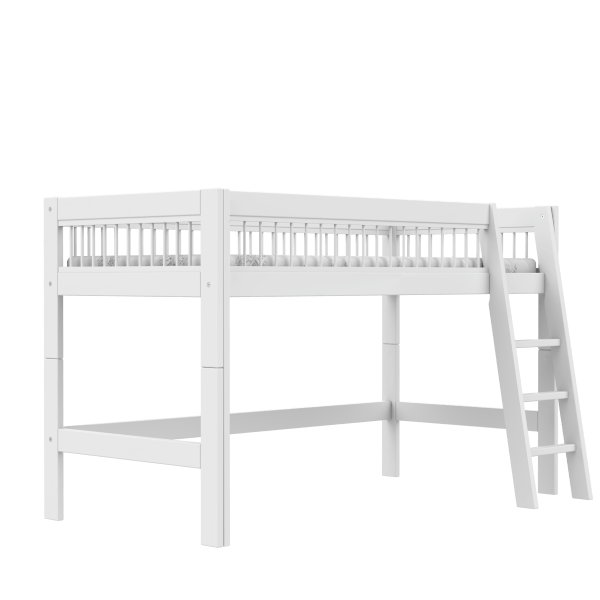 LIFETIME Kidsrooms Bed Semi high bed with slanted ladder - Breeze