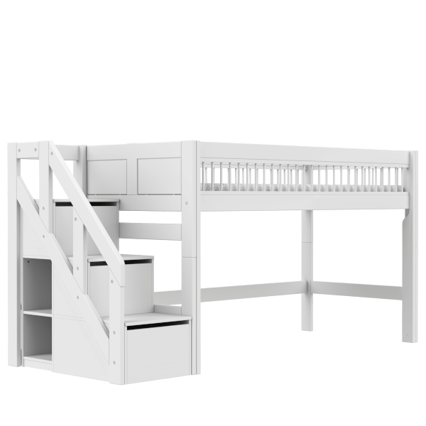 LIFETIME Kidsrooms Bed Semi high bed with stepladder - Breeze