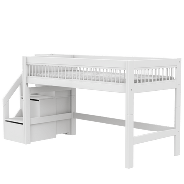 LIFETIME Kidsrooms Bed Semi high bed with stepladder - Breeze