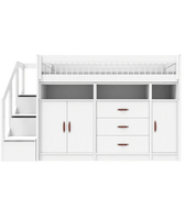 LIFETIME Kidsrooms Bed White / Standard (16) High Sleeper Bed incl. All-in-one Storage, 152 cm