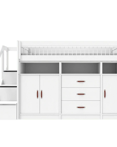 LIFETIME Kidsrooms Bed White / Standard (16) High Sleeper Bed incl. All-in-one Storage, 152 cm