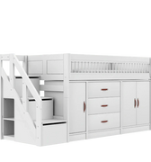 LIFETIME Kidsrooms Bed White / Standard (16) Mid Sleeper Bed incl. All-in-one Storage, 128 cm