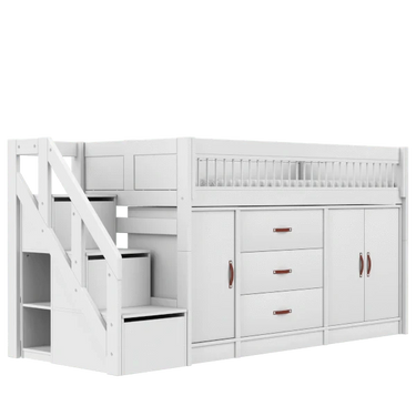 LIFETIME Kidsrooms Bed White / Standard (16) Mid Sleeper Bed incl. All-in-one Storage, 128 cm