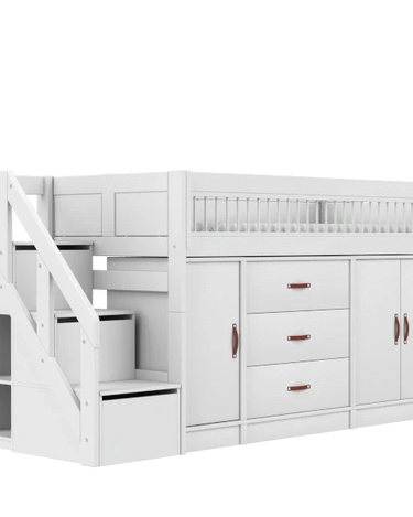 LIFETIME Kidsrooms Bed White / Standard (16) Mid Sleeper Bed incl. All-in-one Storage, 128 cm