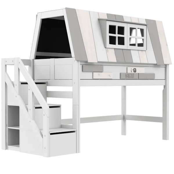 LIFETIME Kidsrooms Bed White / Standard (16) Mid Sleeper Bed with House - My Hangout